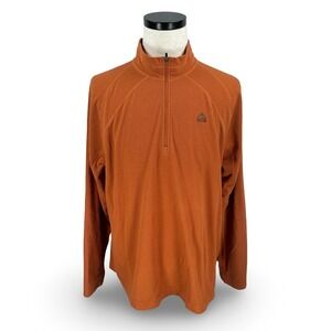 Nike ACG Mens XL Burnt Orange Waffle Grid Fleece Quarter 1/4 Zip Pullover‎ Y2K